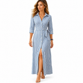 Women's Short-Sleeve Long Dress – Relaxed Summer Silhouette