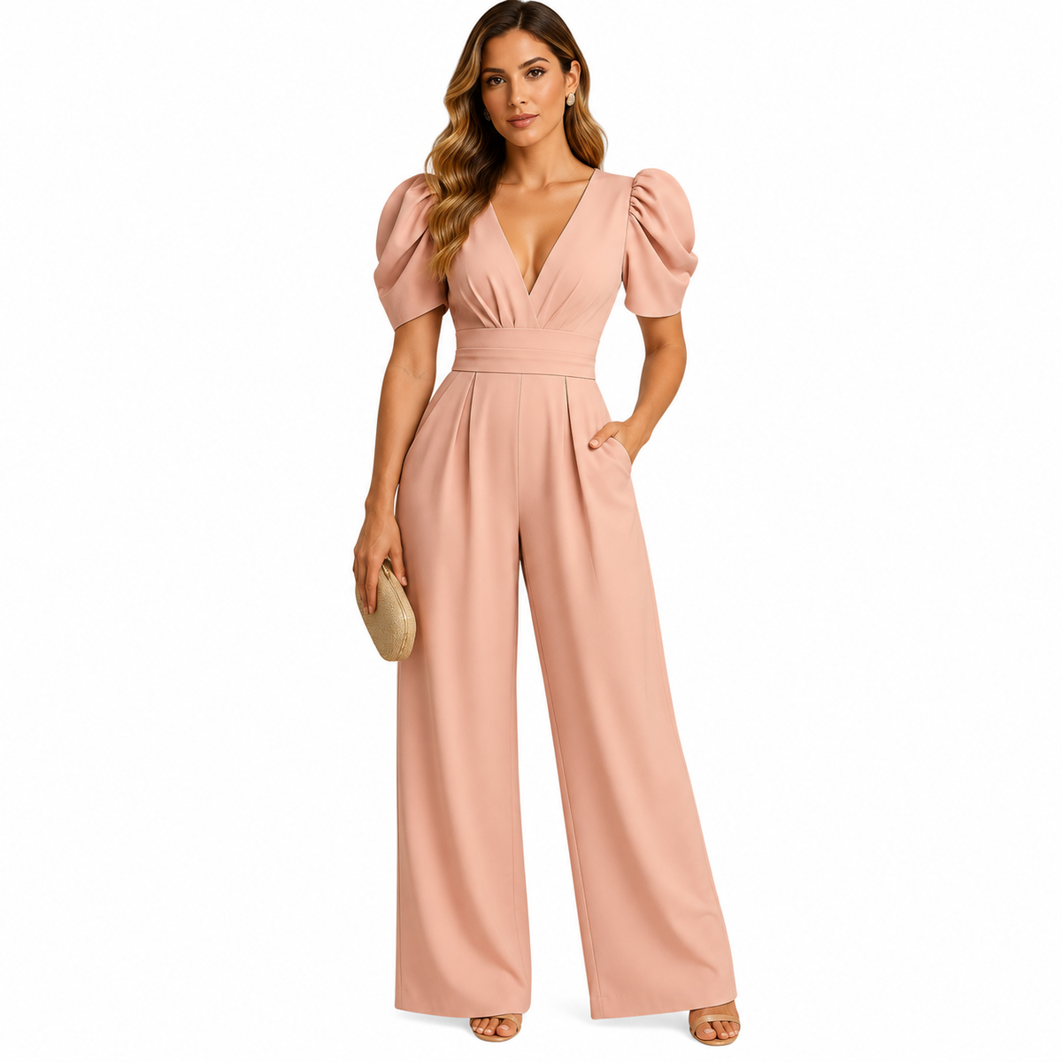 Women's Flowing Full-Length Jumpsuit – Tailored Occasion Style