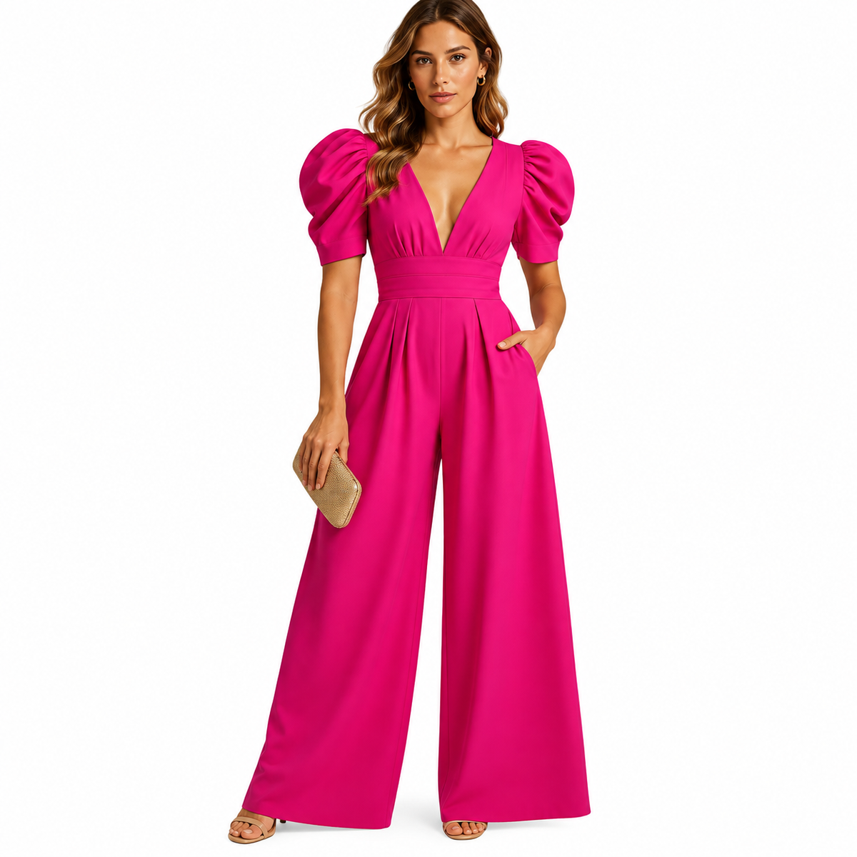 Women's Flowing Full-Length Jumpsuit – Tailored Occasion Style