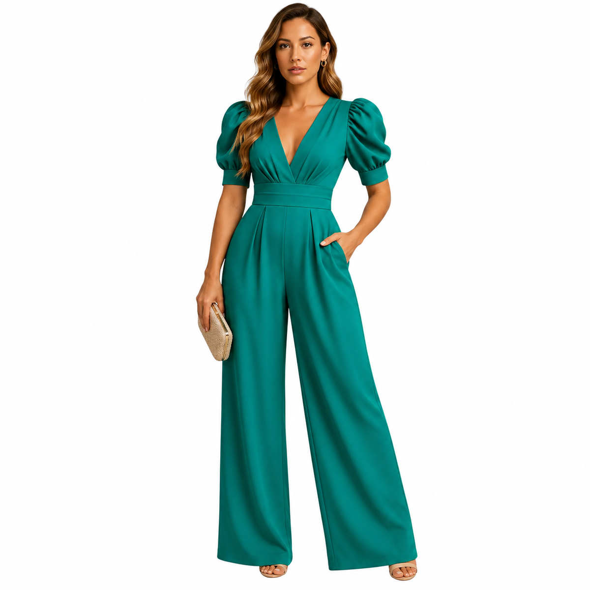 Women's Flowing Full-Length Jumpsuit – Tailored Occasion Style