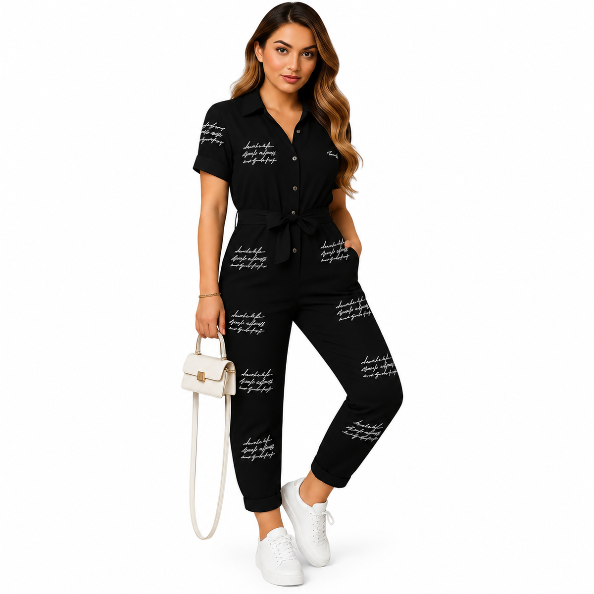 Women's Button-Fastened Jumpsuit – Structured Everyday Cut