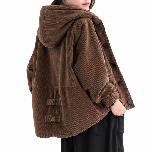 Women's Cropped Casual Jacket – Straight Cut and Long Sleeves