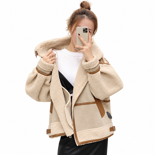 Women's Corduroy Button Jacket – Loose Fit with Lapel Collar