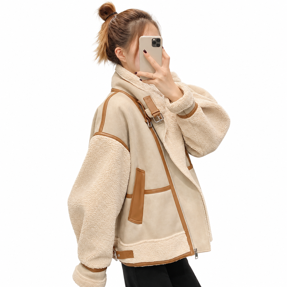 Women's Corduroy Button Jacket – Loose Fit with Lapel Collar