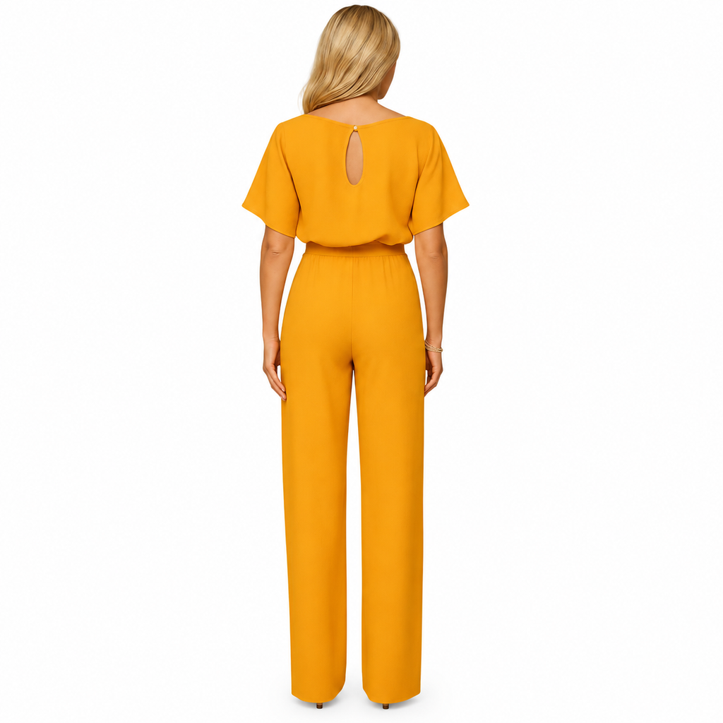 Women's Lace-Up High-Waist Jumpsuit – Shaped Flowing Cut