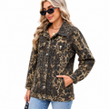 Women's Leopard-Print Denim Jacket – Loose Long-Sleeve Layer